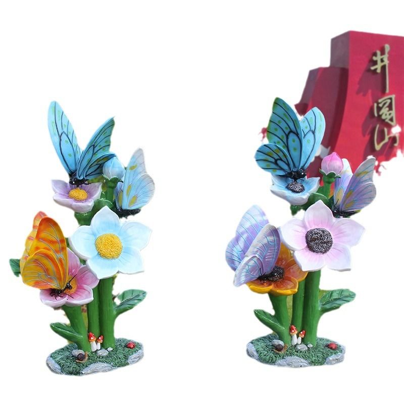 Escultura de mariposa y flor p - Gardening Tools Sketch reseña y precio